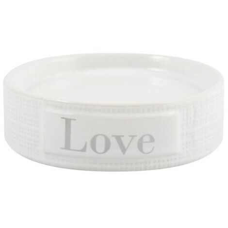 Porte Savon Céramique LOVE Blanc MSV