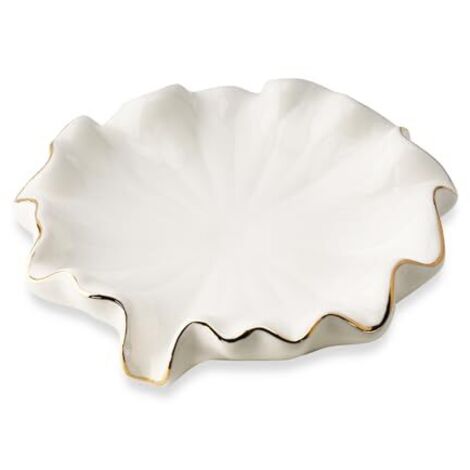 Porte Savon Ceramique, Porte Savon en Forme de Feuille de Lotus, Support Savon Solide pour Salle de Bain, Cuisine, Baignoire, Évier et Douche