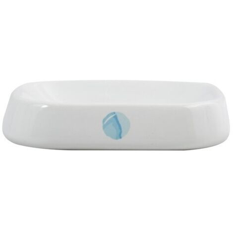 Porte savon Céramique WATERCOLOR  Blanc & Bleu MSV