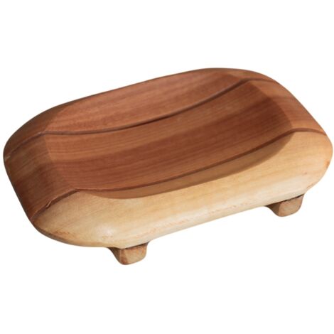 Porte-savon classique en acajou - Ovale en rectangle- Vendu par 1