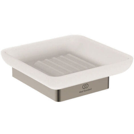 Porte-savon CONCA carré, avec support mural silver storm IDEAL STANDARD