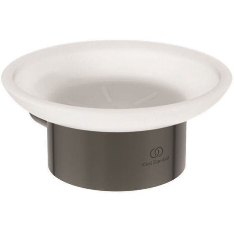 Porte-savon CONCA rond, avec support mural magnétique gris IDEAL STANDARD