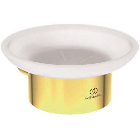 Porte-savon CONCA rond, avec support mural or brossé IDEAL STANDARD
