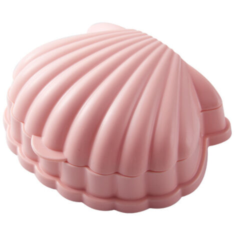 Porte-savon coquillage, boîte à savon coquillage, porte-savon auto-drainant en forme de coquillage - porte-savon auto-drainant, porte-savon pour lavabo, facile à rincer, rose (1 pièce)