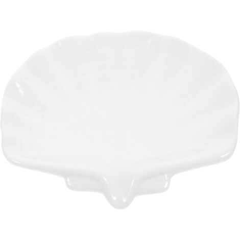 Porte-savon coquillage, porte-savon en céramique blanche en forme de coquillage