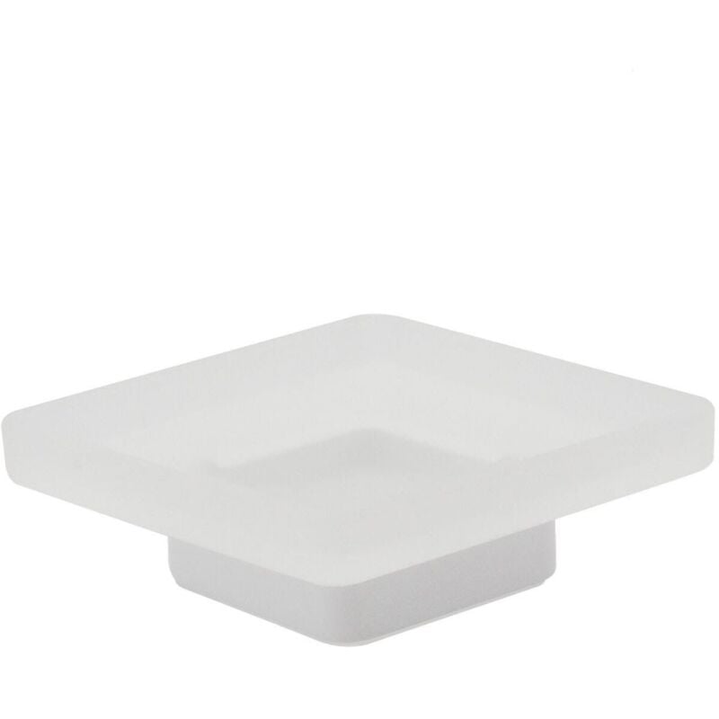 Porte-savon de comptoir Lea blanc mat/verre satiné - Inda