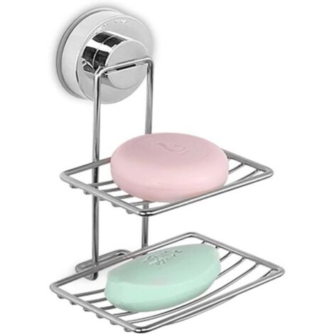 Porte-savon de douche avec ventouse en acier inoxydable support adhsif pour salle de bain Salle de bain