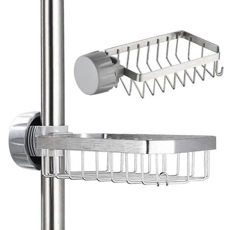Porte-savon de douche en acier inoxydable - sans perçage - rangement pour robinetterie