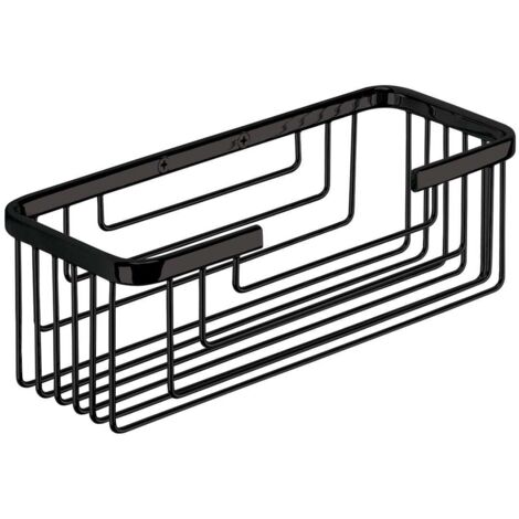 Porte-Savon De Douche Rectangulaire En Fil D'acier Noir Mat