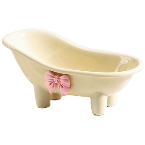 Porte-Savon de Salle de Bain Mini Baignoire avec Nœud Papillon - Support de Savon Drainant en Plastique Décoratif, Accessoire Toilette Régulier