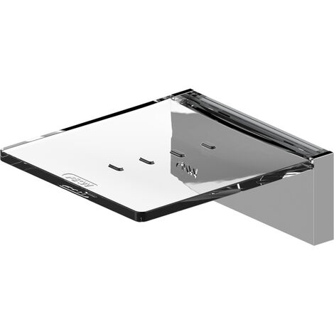 Porte savon - Décor : Transparent / Chrome - Largeur : 100 mm - Matériau : Acrylique / Nylon / ABS - Profondeur : 113 mm - AKW