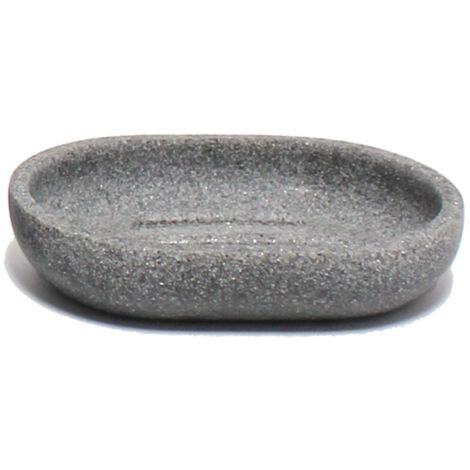 Porte Savon Design "Granite" 12cm Gris