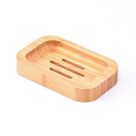 Porte-Savon en Bambou en Bois Naturel pour Salle de Bain Cuisine Éponges Accessoires de Rangement 12.582cm (Bambou),Lilaris