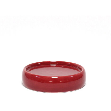 Porte savon en ceramique 3.5 x 10 cm Bulleas framboise