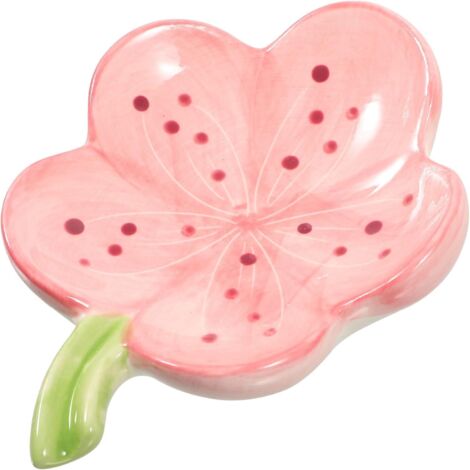 Porte-savon en céramique à motif floral, petit plateau à savon avec