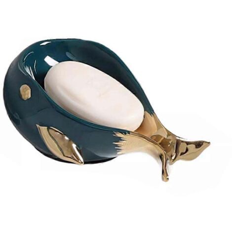Porte-savon en céramique, autonettoyant, pour salle de bain et douche, facile à nettoyer, forme baleine