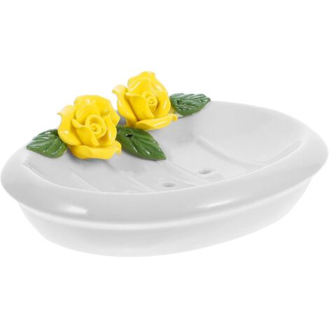 Porte-savon en céramique avec égouttoir, adorable porcelaine