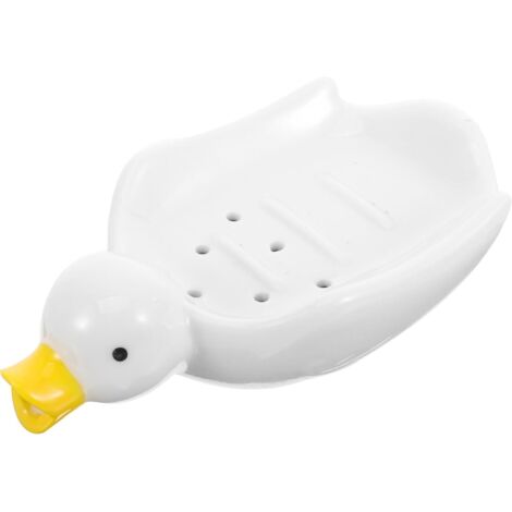 Porte-savon en céramique avec un joli motif d'oiseau.