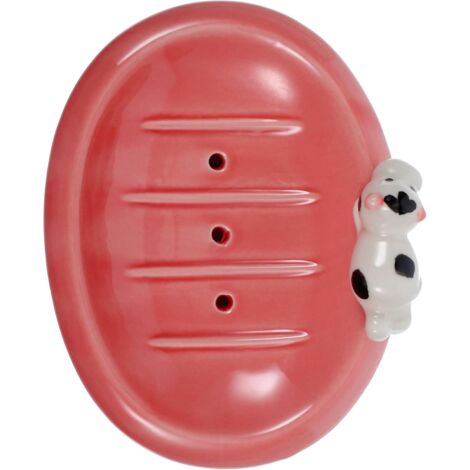 Porte-savon en céramique décoratif à motif vache