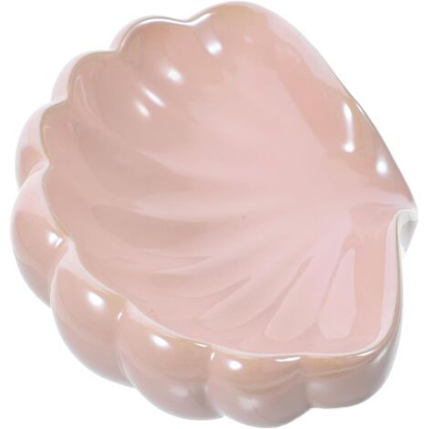 Porte-savon en céramique en forme de coquillage, petit modèle rose, autonettoyant.