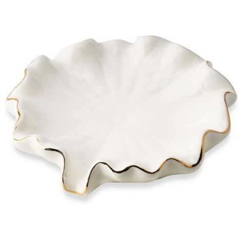 Porte-savon en céramique en forme de feuille de lotus, idéal pour la salle de bain, la cuisine, l'évier et la douche.
