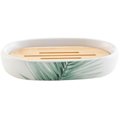 Porte Savon en Céramique "Havane" 12cm Blanc