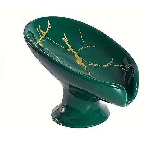 Porte-savon en céramique légère et luxueuse, avec égouttoir, boîte de rangement pour savon domestique verte