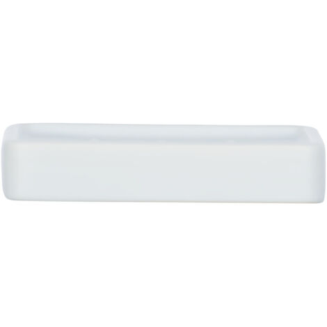 Porte-savon en céramique, support rectangulaire HEXA à bords arrondis - WENKO
