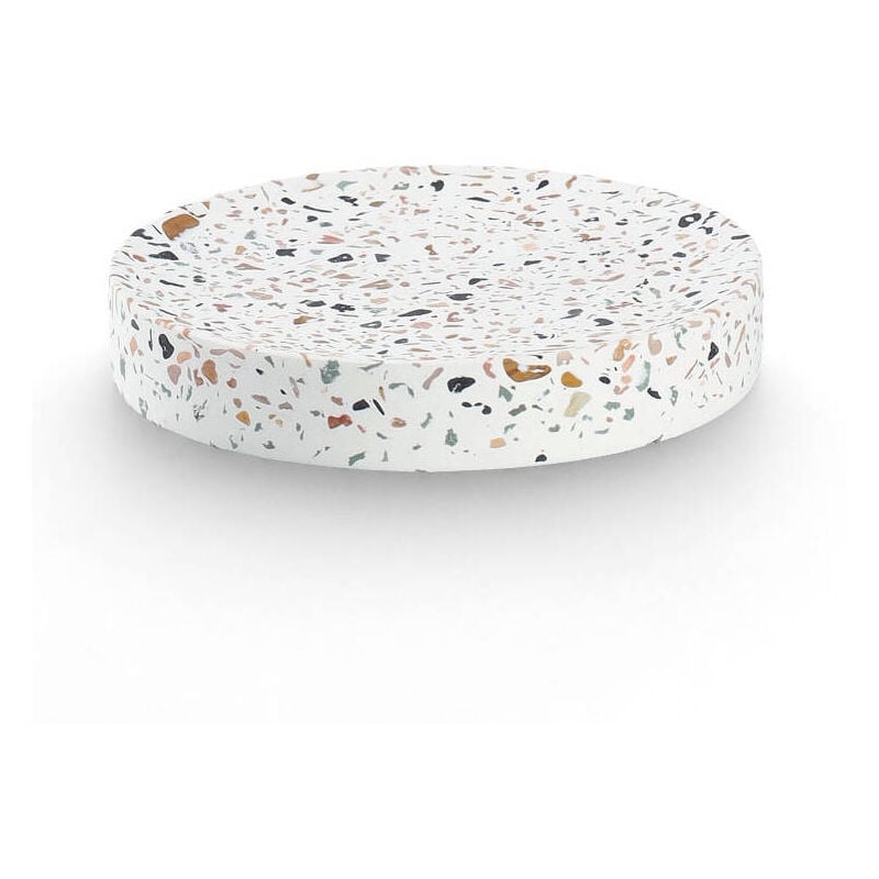 Porte-savon en ciment terrazzo, ø 11 cm