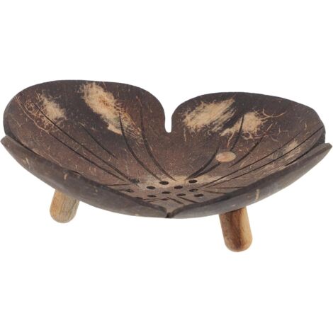 Porte-savon en coquille de noix de coco, petit modèle, motif pétales