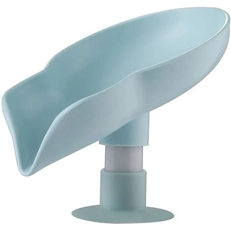 Porte-savon en plastique durable en forme de feuille à vidange automatique (vert)