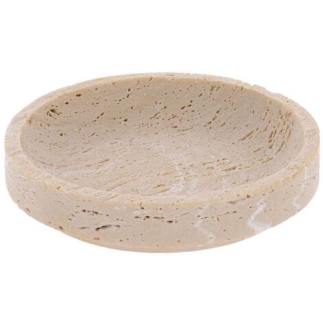 Porte savon en polyresine facon travertin - travertin - Tendance