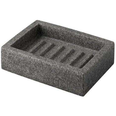 Porte-savon en résine, porte-savon en pierre, plateau de rangement rectangulaire avec filtre pour ranger les bougies, savon dans la salle de bain, la cuisine et les toilettes - motif granit noir