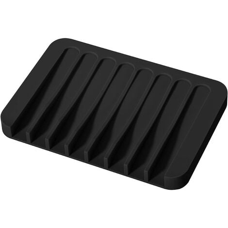 Porte-savon en silicone, porte-savon de salle de bain, porte-savon pour évier de cuisine, noir