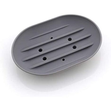 Porte-savon en silicone pour salle de bain 2PCS (gris)