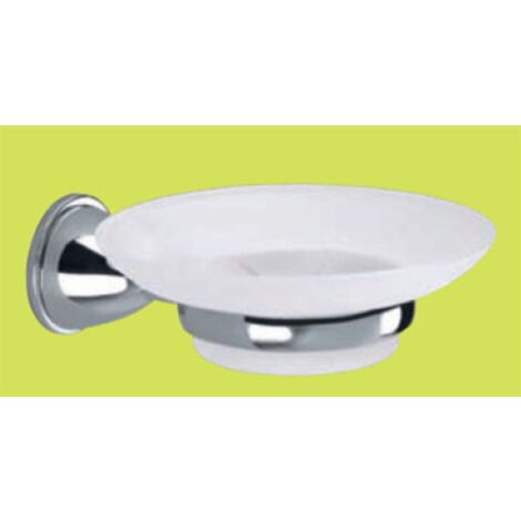 porte-savon Genziana porte-savon en acier chromA  et verre satinA