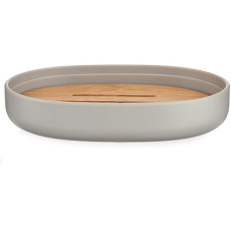 Porte Savon Gris et Bambou