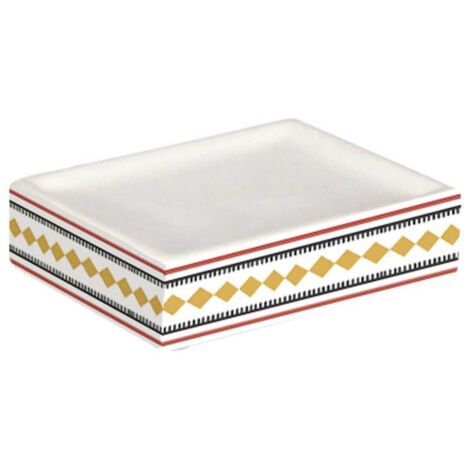Porte Savon Imprimé "Esteban" 11cm Blanc