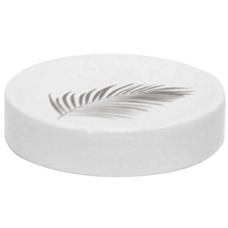 Porte Savon Imprimé "Orbella" 11cm Blanc & Argent