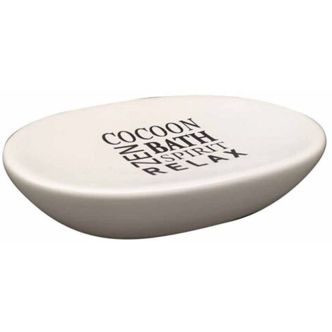 Porte Savon Imprimé "Tikal" 12cm Blanc