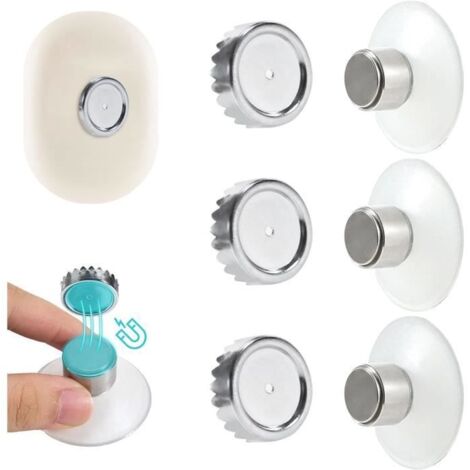 PORTE SAVON Lot de 3 Porte Savons Aimanté Sans Perçage Porte Savon Ventouse Design Simple Fixation Puissante Porte-Savon Magnétique