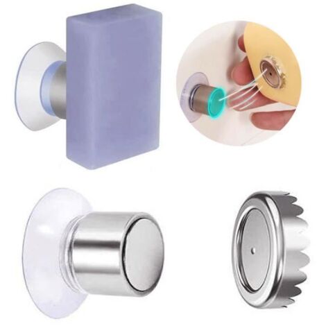 Porte-Savon Magnétique - Acier Inoxydable - Argent - Ventouse - Sans Perçage - 3.11.6cm