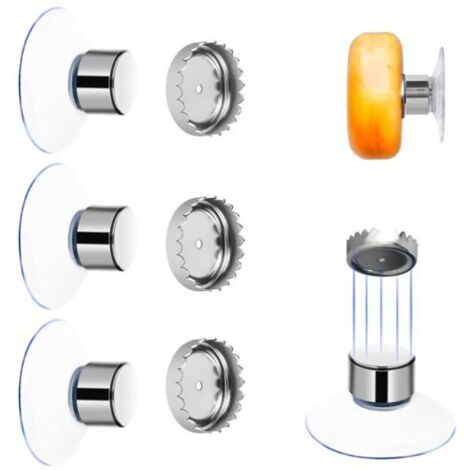 Porte Savon Magnétique - Inox - 3pcs - Ventouse - Salle de Bain - Cuisine