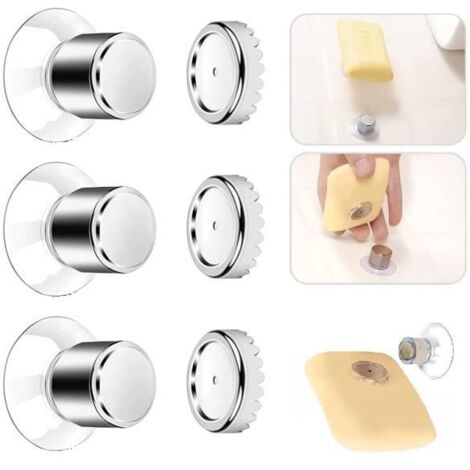 Porte-Savon Magnétique - Non spécifié - Lot de 3 - Ventouse Robuste - Sans Perçage - Salle de Bain
