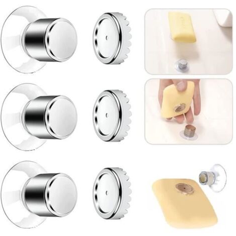Porte-Savon Magnétique - Noname - Lot de 3 - Ventouse - Installation sans Perçage