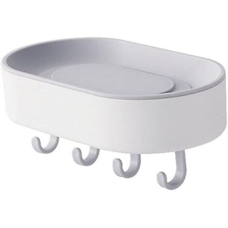 Porte-savon mural gris et blanc pour douche, étagère de salle de bain
