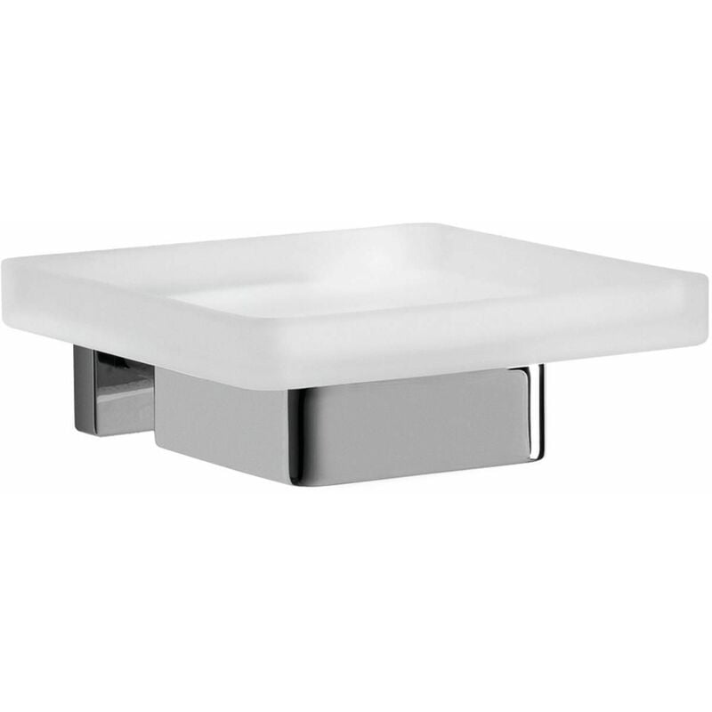 Porte-savon mural - lea 1800 - Porte-savon mural en verre satiné - Chromé