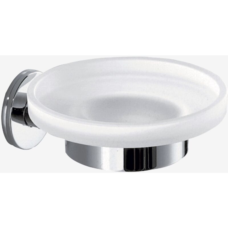 Inda - Porte-savon mural Touch chrome poli / verre dépoli