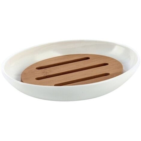 Porte Savon OSLO PS & Bambou Blanc & Beige MSV