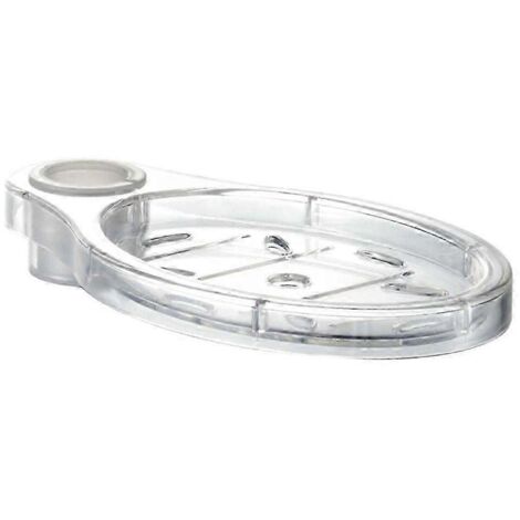 Porte-savon ovale de douche transparent, porte-savon réglable en hauteur.